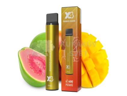 x4 bar zero mango a guava mango guava jednorazova e cigareta bez nikotinu 25674