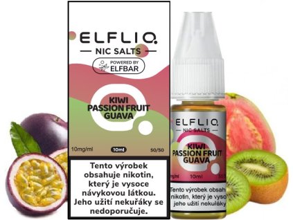 liquid elfliq nic salt kiwi passion fruit guava 10ml 10mg