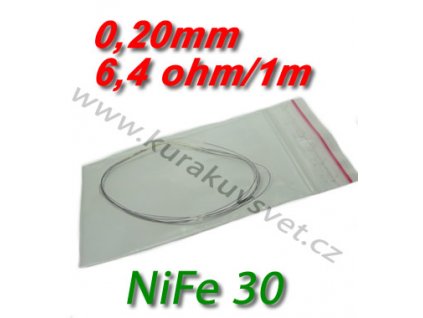 Odporový drát NiFe30 0,20mm 6,4ohmu