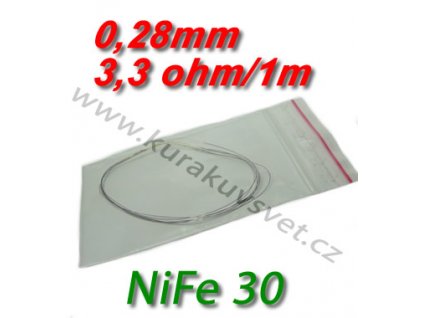 Odporový drát NiFe30 0,28mm 3,3ohmu