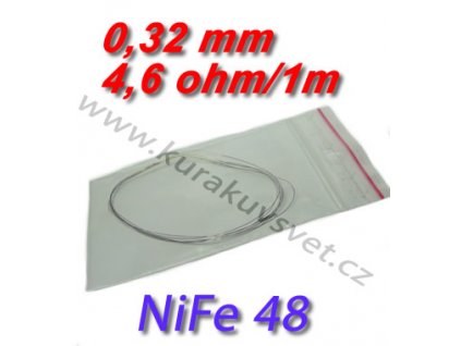 Odporový drát NiFe48 0,32mm 4,6ohmu
