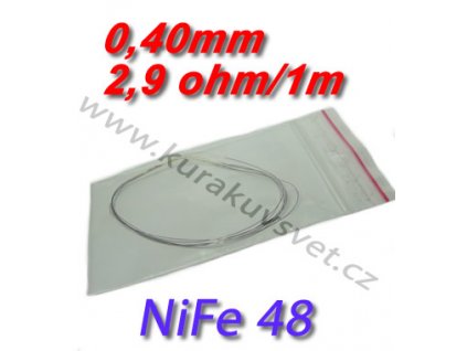 Odporový drát NiFe48 0,40mm 2,9ohmu