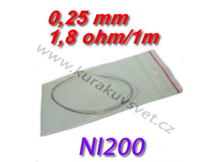 Odporový drát NI200 0,25mm 1,8ohmu