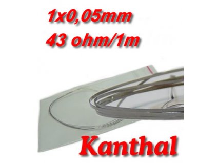Odporový drát Kanthal 1x0,05mm 43ohmu Plochý