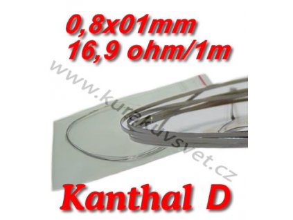 Odporový drát Kanthal D 0,8x0,1mm 16,9ohmu, Plochý