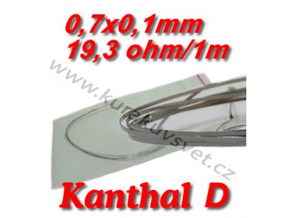 Odporový drát Kanthal D 0,7x0,1mm 19,3ohmu, Plochý