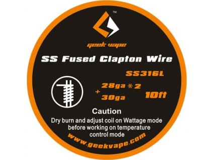 GeekVape Fused Clapton SS316 Tape Wire, 3m 28GA*2/+ 30GA