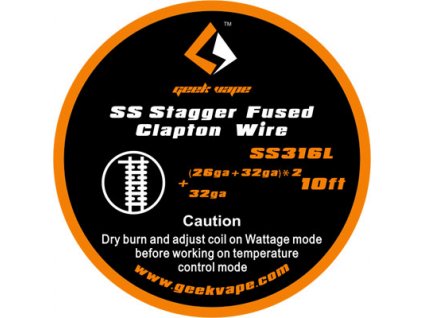 GeekVape SS Stagger Fused Clapton Wire - 3m