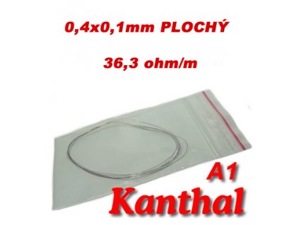 Odporový drát Kanthal A1 0,4x0,1mm 36,3ohmu, Plochý