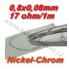 Odporový drát Nickel-Chrom 0,8x0,08mm 17ohmu, Plochý