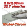 Odporový drát Nickel-Chrom 0,6x0,08mm 22,7ohmu, Plochý