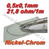 Odporový drát Nickel-Chrom 0,5x0,1mm 21,8ohmu, Plochý