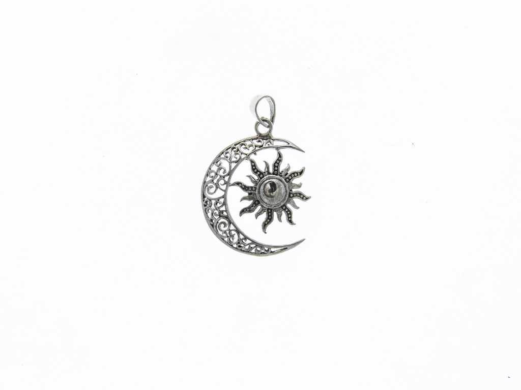 Stříbrný přívěšek Luna a slunce ornament