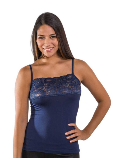 top spalla stretta fascia pizzo