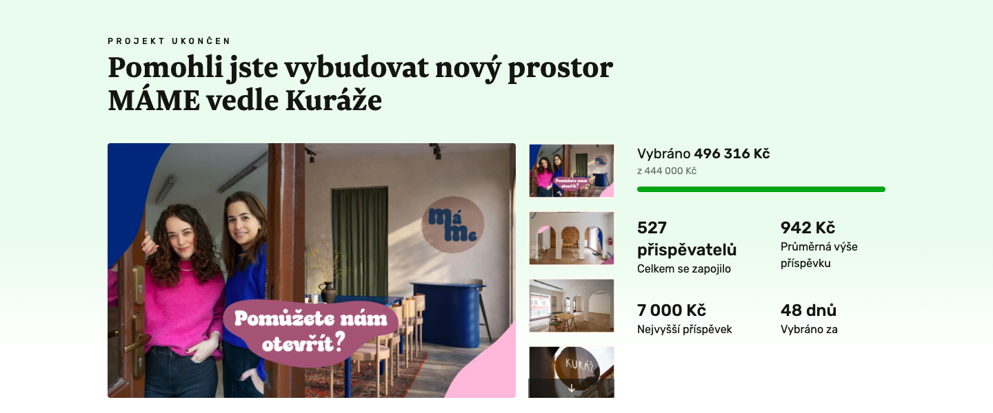 Banner odkazující na kampaň k novému projektu Máme na Donio.cz