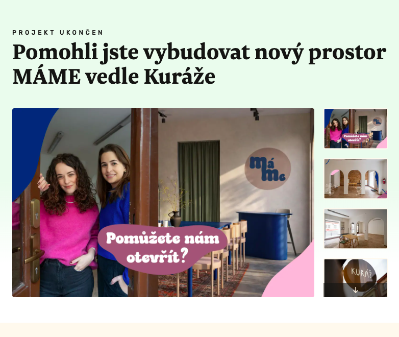 Banner odkazující na kampaň k novému projektu Máme na Donio.cz