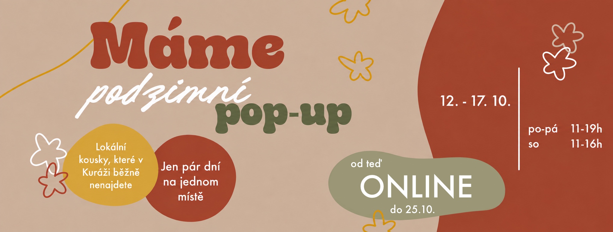 Podzimní pop-up je nyní online až do 25. října.