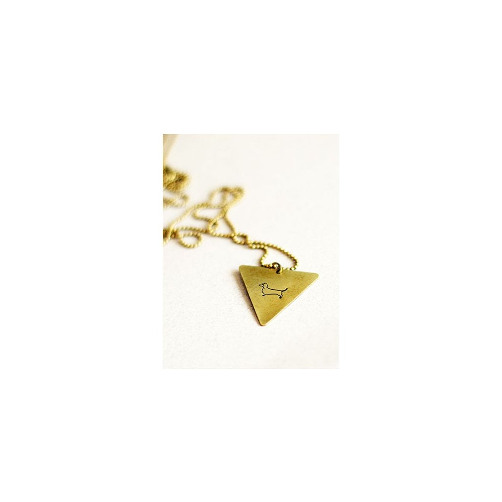 dachshund triangle necklace