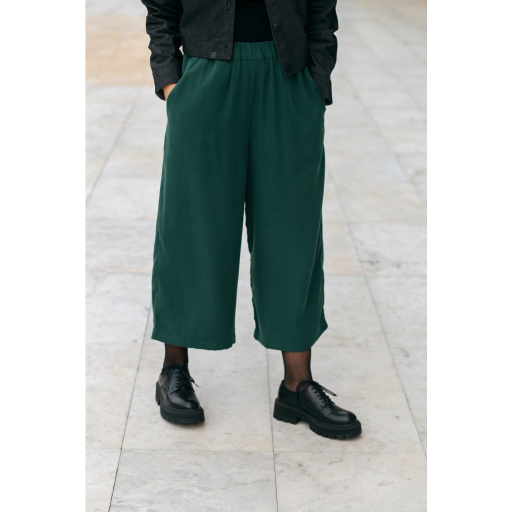 Kalhoty Minile Culottes Tencel Emerald