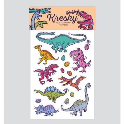 Tetování dočasné Kresky Dinosauři