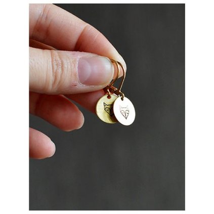 round short fox earrings