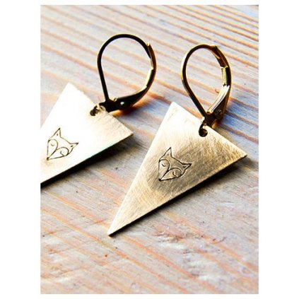 triangle fox earrings