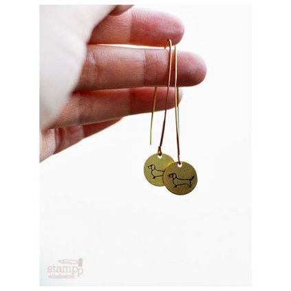 round long dachshund earrings