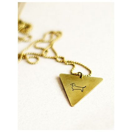 dachshund triangle necklace