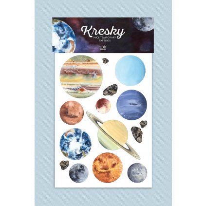 Tetování dočasné Kresky Planety