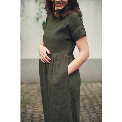 Šaty Minile Simple Long Khaki