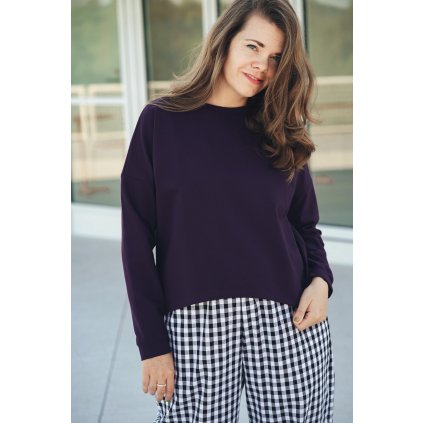 Mikina Minile Crop Purple