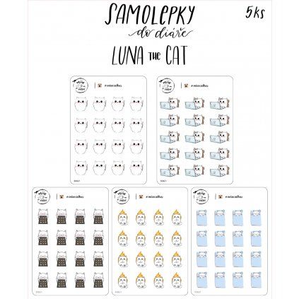 Sada samolepek Míša v šálku Luna The Cat