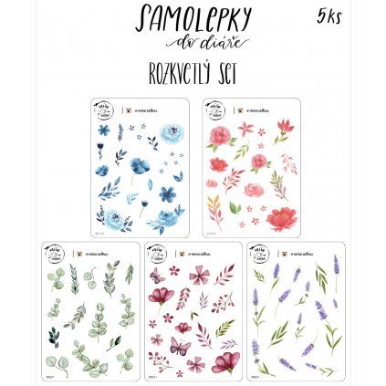 Sada samolepek Míša v šálku Rozkvetlý set