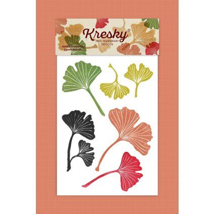 Tetování dočasné Kresky Ginkgo