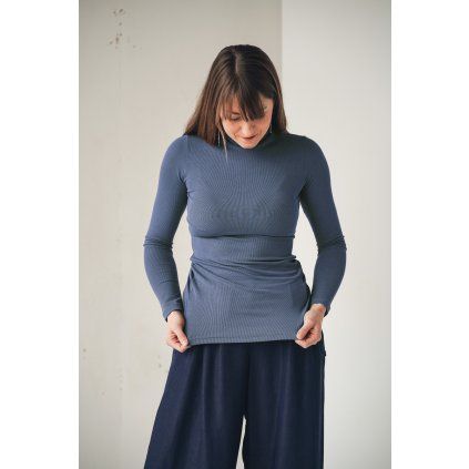 Tričko Minile Roll Long Steel Blue