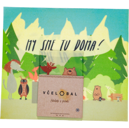 Voskovaný ubrousek Včelobal My jsme tu doma