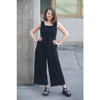 Overal Minile Cross Linen Black