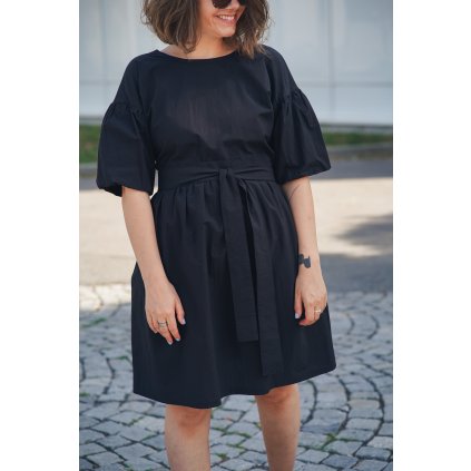 Šaty Minile Simple Balloon Poplin Black
