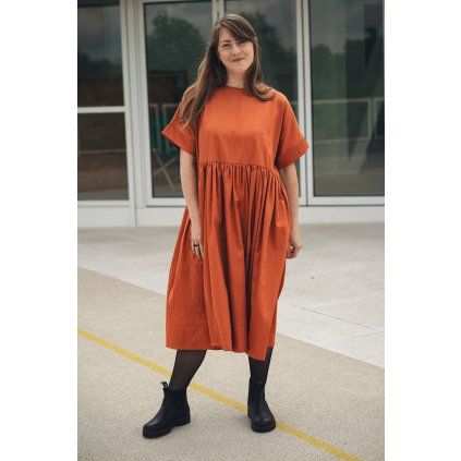 Šaty Minile Wide Pumpkin Bavlna