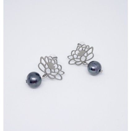 Náušnice Jelly Fish Lekníny černé