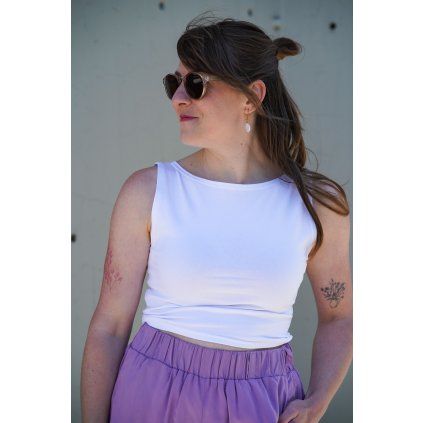 Tílko Minile Crop-top Oboustranné White