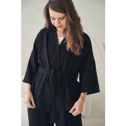 Kimono Minile Muslin Black