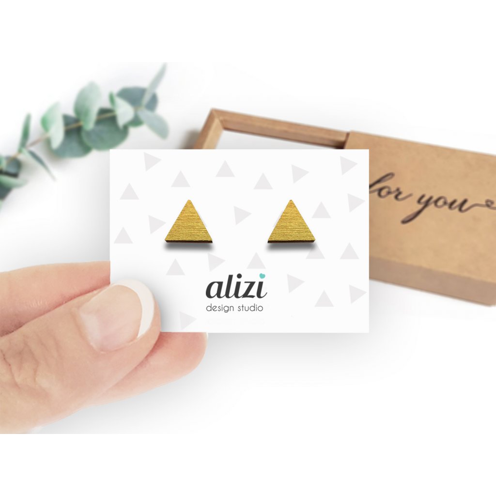 Náušnice Alizi Design Trojúhelníky více barev Barva: Zlatá