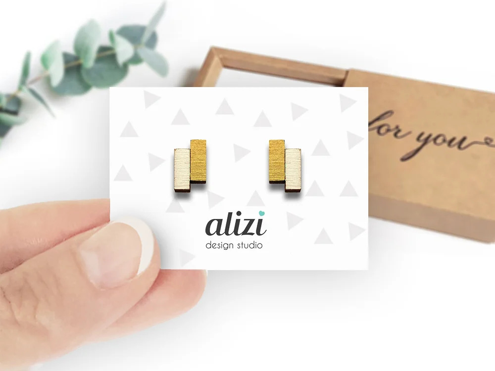 Náušnice Alizi Design Blocks více barev Barva: Zlatá