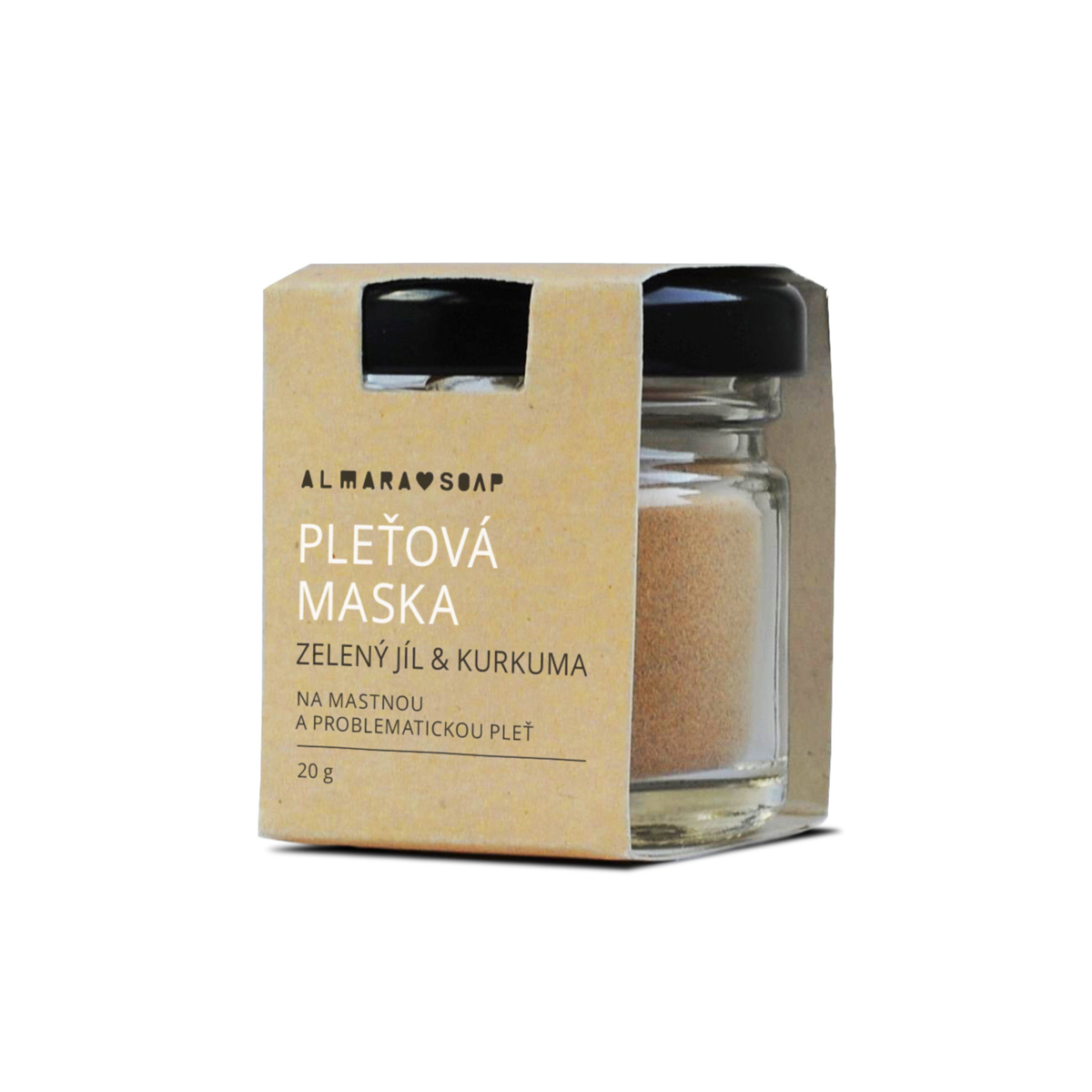 Pleťová maska Almara Soap Zelený jíl & kurkuma