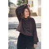 67272 6 mikina minile fluff dark brown
