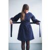 74300 2 saty minile simple puff seersucker dark blue