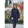 74300 5 saty minile simple puff seersucker dark blue