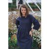 74300 8 saty minile simple puff seersucker dark blue