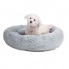 Okrúhly pelech pre psa svetlo sivý